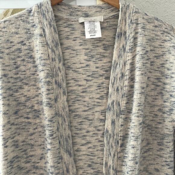 Long Cream Marled Duster Sweater Cozy Grandma Cardigan Loungewear Oversized - Picture 2 of 5